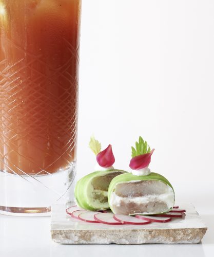Celery Snapper Soused herring with cucumber horseradish